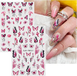 JMEOWIO Nagelsticker Blume 10 Blatt Nail Art Naklejka Selbstklebend Nagelaufkleber Frühling Letnia dekoracja kwiatowa Nageldesign Zubehör