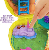 Polly Pocket GKJ64 - Przenośny kompaktowy kieszonkowy ananas z 8 zabawnymi funkcjami, lalkami Polly i Lila, 2 akcesoriami i arkuszem naklejek; zabawka dla dzieci od 4 roku życia