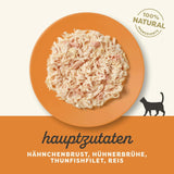 Applaws 100% naturalny Nassfutter für Katzen, Hühnerbrust mit Tunfischfilet in Brühe - Packung mit 12 x 70g Beuteln