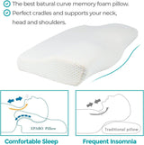 Edihome Poduszka podtrzymująca szyję Poduszka łagodząca ból szyi 50 x 30 x 10 cm Poduszka pod szyję z pianki memory Poduszka ortopedyczna Ergonomiczna podwójna osłona bawełniana Hipoalergiczna