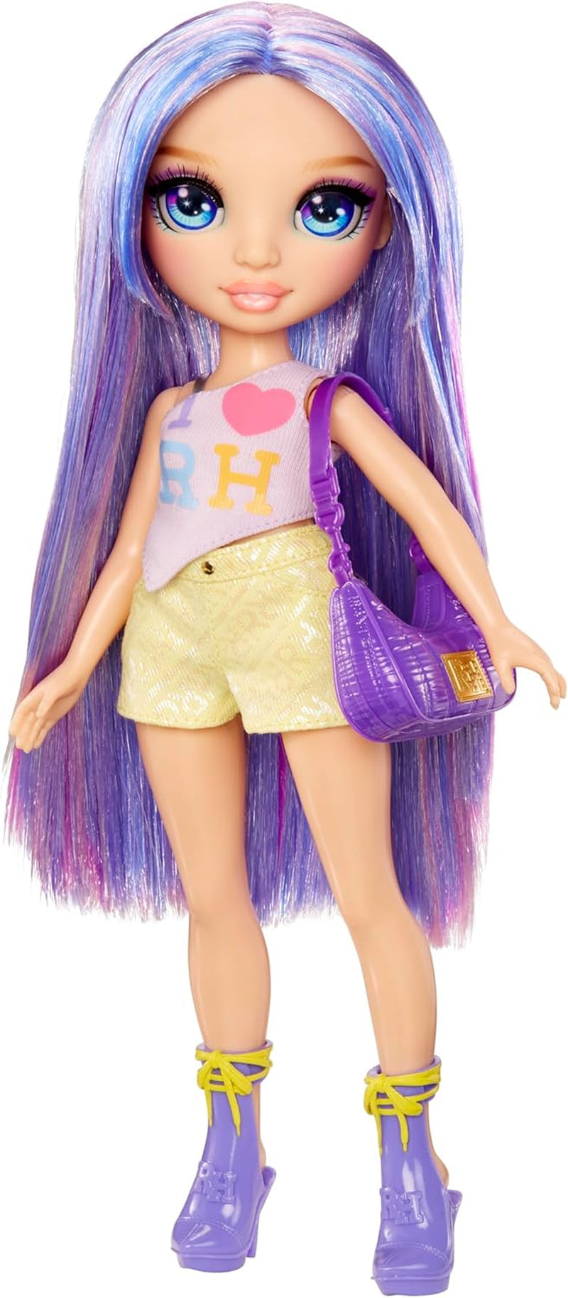 Rainbow High Lalka My Fashion Style - Fioletowa - 28 cm Fioletowa lalka modowa z atrakcyjnym strojem i stylową torbą, do zabawy, pozowania i kolekcjonowania, dla dzieci w wieku 4-12 lat