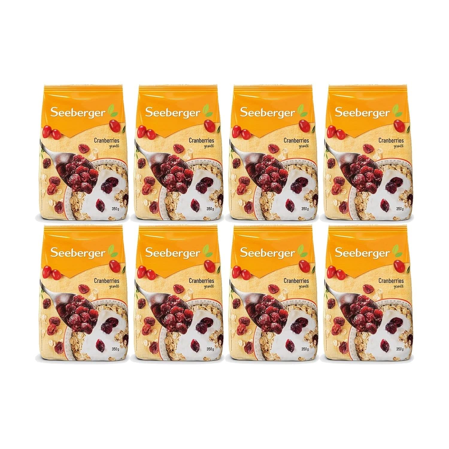 Seeberger, Przekrojone na pół, owocowe i słodkie żurawiny kanadyjskie Naty Shop Produkty suszone