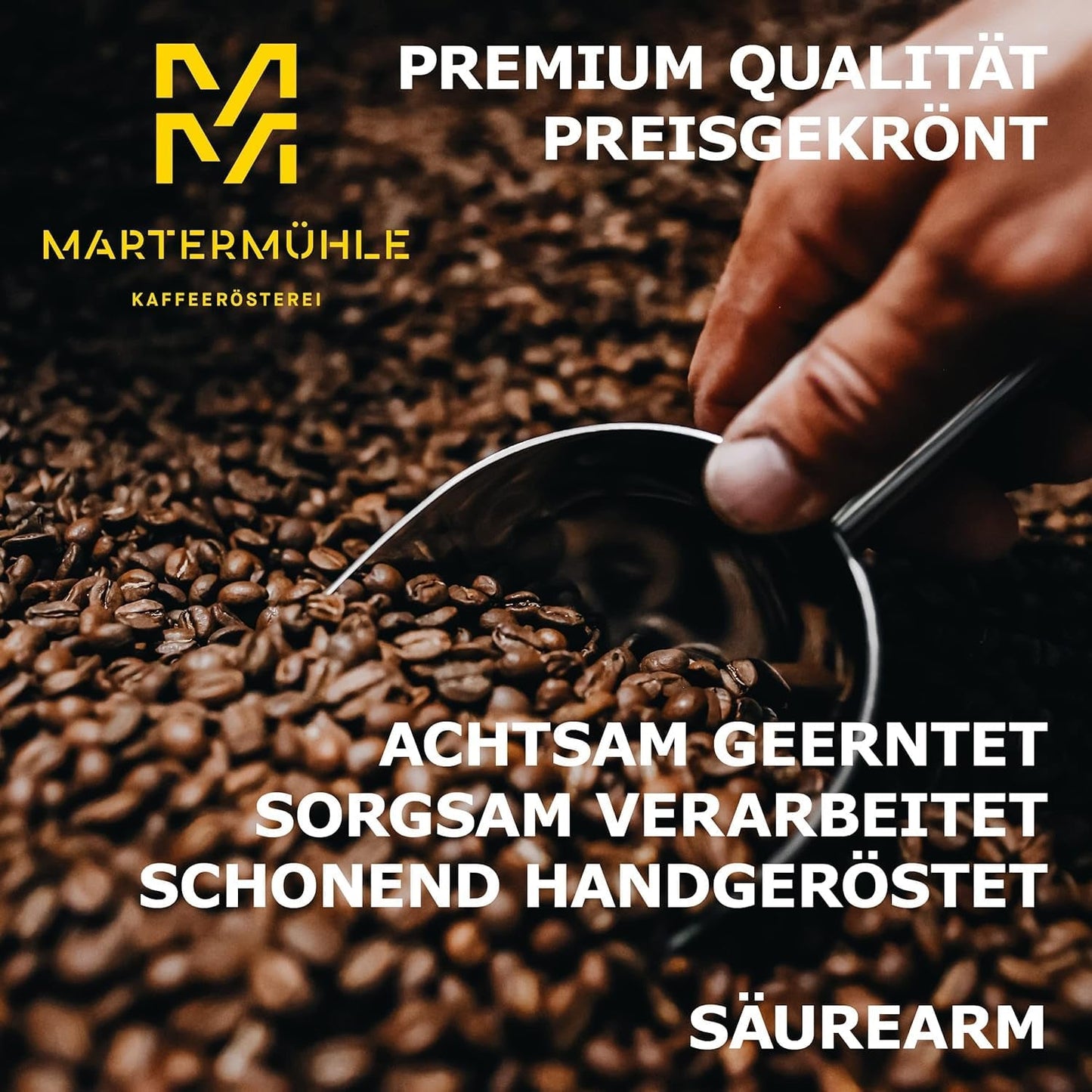 Ziarna espresso Martermühle Bike 500g Mocne | Arabika/Robusta | Smaki: Orzechy makadamia, mleczna czekolada | Jasno palone całe ziarna espresso, niska kwasowość