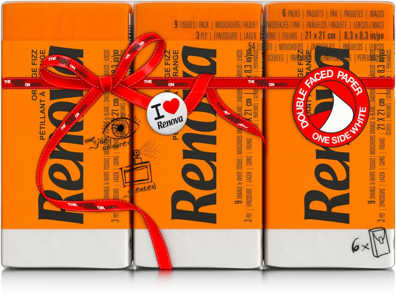 Chusteczki kieszonkowe RENOVA ORANGE FIZZ 6 opakowań