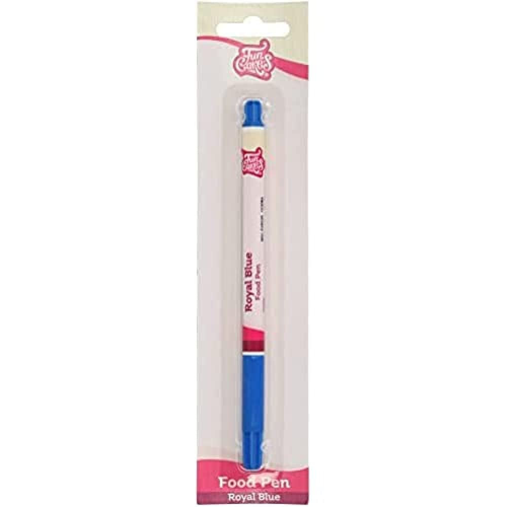 Funcakes Food Coloring Pens, Royal Blue: barwniki spożywcze, elastyczna końcówka do grubych i cienkich linii, jadalny długopis do ciastek, ciast, kremówek i nie tylko, doskonałe do personalizacji, certyfikat Halal