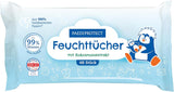 PAEDIPROTECT Chusteczki nawilżane dla dzieci 1 x 10 szt. Chusteczki nawilżane dla dzieci Sensitive Chusteczki nawilżane na bazie wody 99% wody Bezzapachowe Dla dzieci i dzieci Delikatna skóra Ekstrakt z kokosa Bez mikroplastików Wegańskie (5 szt.)