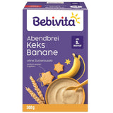 Wieczorna owsianka z ciastkami i bananami (4x500g), kaszka mleczna od 5 miesiąca, bez dodatku cukru, z cennymi minerałami i witaminami, bardzo sycąca