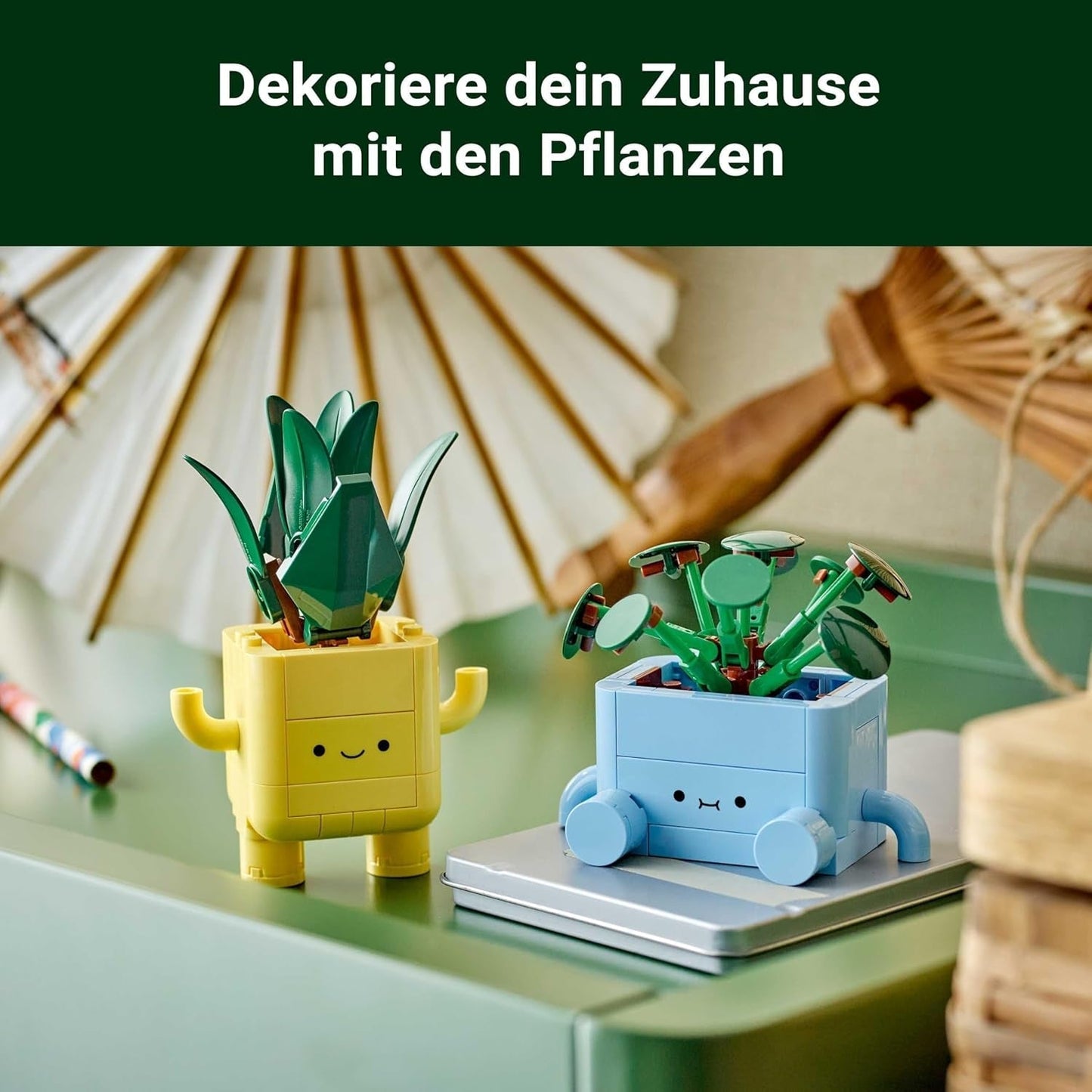 LEGO Botanicals Happy Plants — zestaw do samodzielnego montażu dla dzieci z 2 sztucznymi kwiatami i 2 kolorowymi doniczkami z kreskówkowymi twarzami — pomysł na prezent dla dziewczynek od 9 lat — 10349 Zestawy konstrukcyjne Besuche w sklepie LEGO