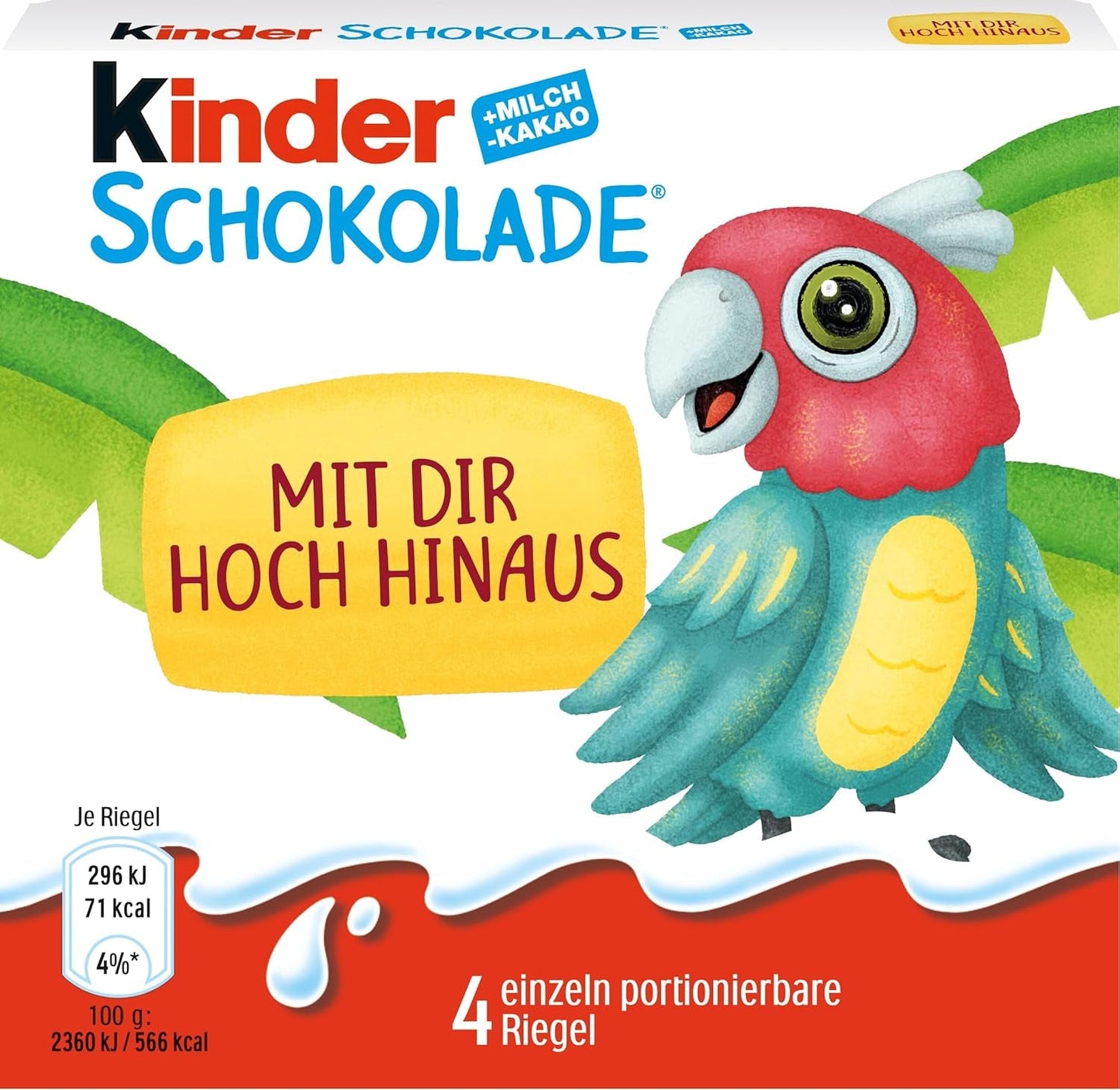 Kinder Chocolate (20 x 50g) - Prezent na Walentynki dla niego i dla niej, słodycze karnawałowe i Mardi Gras - Nadziewane batoniki mlecznej czekolady - 20 opakowań po 4 pojedyncze tabliczki w każdym
