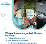 Chusteczki nawilżane WaterWipes Sensitive+ On The Go, 100 chusteczek (10 szt.), 3 w 1 czyści, pielęgnuje, chroni, 99,9% wody, chusteczki bezzapachowe