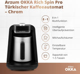 EKSPRES DO KAWY PO turecku Arzum OKKA RICH SPIN PRO (chrom)