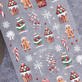JMEOWIO Nagelsticker Weihnachten 6 Blatt Nail Art Naklejka Selbstklebend Nagelaufkleber Schneeflocke Winterurlaub Niedlich Dekoration Nageldesign Zubehör