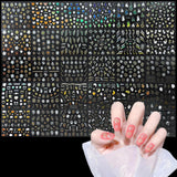 3D Nagelsticker Aurora 30 Blatt Gold Nail Art Naklejka Selbstklebend Nagelaufkleber Holografisches Stern Herz Dekoration Nageldesign Zubehör