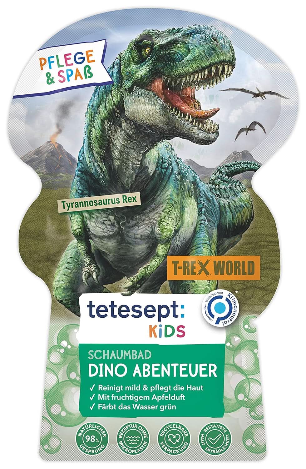 Tetesept Kids Dino - dodatek do kąpieli dla dzieci, pianka, barwi wodę na zielono, 40 ml Naty Shop Default Title