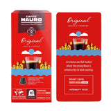 Caffè Mauro Torrefazione Kaffeekapseln Espresso Original, Intensität 10/10-50 Kapsel aus Aluminium - Kompatybilny z Nespresso* Haushalts-Espressomaschinen - Hergestellt in Italy