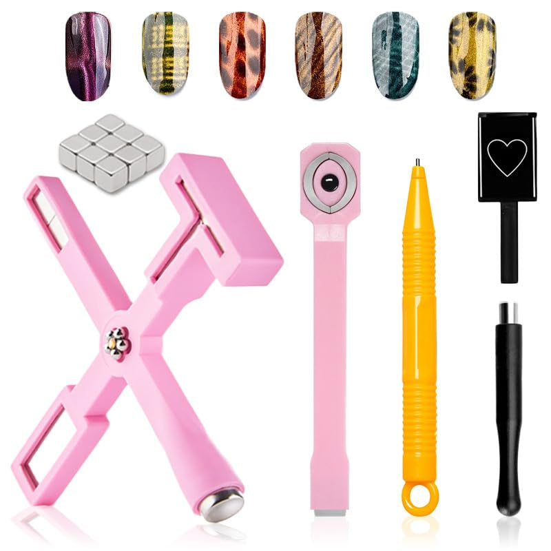 14 Stück Nail Art Werkzeug Magnetstift DIY Magic 3D Magnet Stick Set Verwendung Mit Cat Eye Gel Pulver Oder Nagelack - Magnetic Stift Katze Eye Pen Für Ideal Katzenaugen Magische Effekt