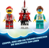 LEGO Dreamzzz Cooper's Tiger Mech i Zero's Hot Rod Car, zabawkowy samochód dla dzieci, prezent dla 9-letnich chłopców i dziewcząt, zestaw 2 w 1 z mechem i minifigurkami 71497 Zestawy do budowania Besuche w sklepie LEGO