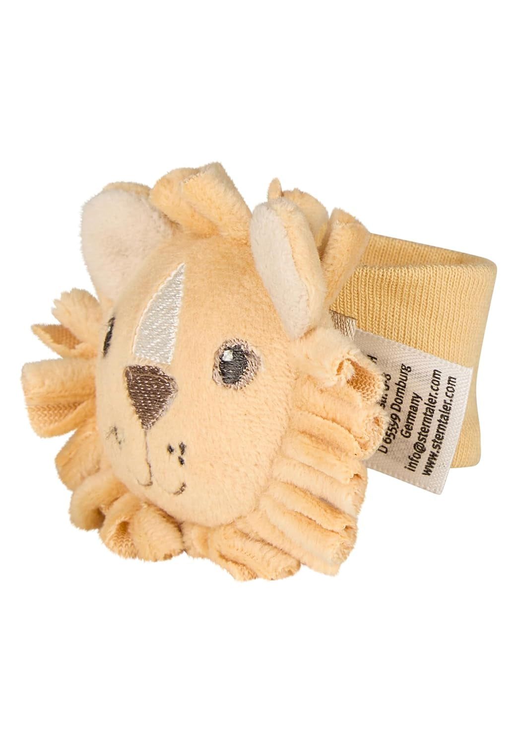 Leo Lion Rattle Arm Sterntaler - Miękka zabawka dla niemowląt z grzechotką i elastyczną opaską - Dla dzieci do chwytania i zabawy - Idealny prezent, ochrowe zabawki dla dzieci Naty Shop Domyślny tytuł