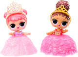 LOL niespodzianka! Princess Tots – zawiera 1 lalkę, opancerzone opakowanie, 2 farby do stworzenia sukienki księżniczki, 8 lalek do zebrania
