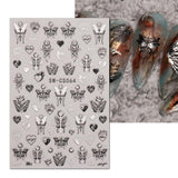 JMEOWIO Nagelsticker Schmetterling 9 Blatt Nail Art Naklejka Selbstklebend Nagelaufkleber Mond Dekoration Nageldesign Zubehör
