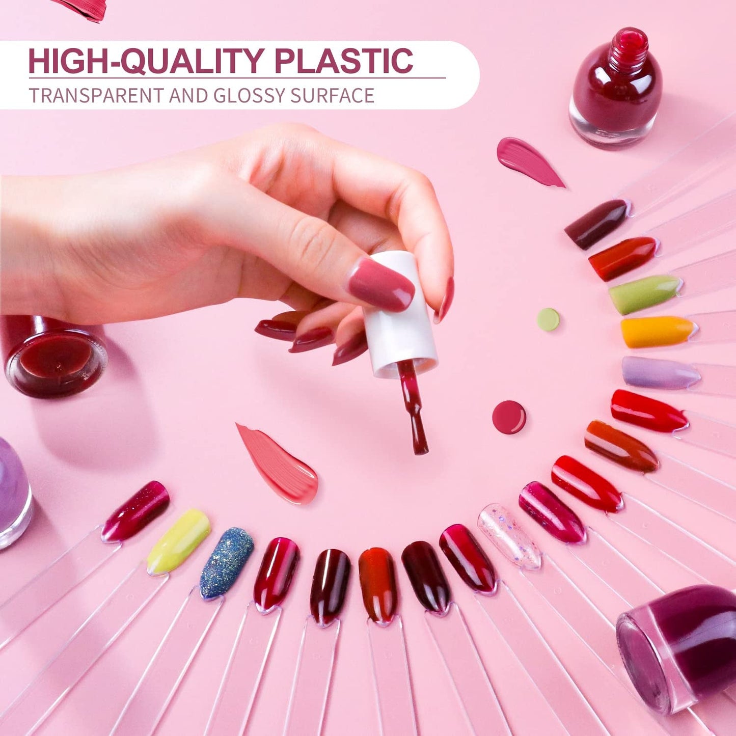 100 Stück Nail Art Tips Ring Stick, Nagelspitzen Nagel Display Transparente Nägel Kunstspitzen Sticks, Nagelkunst Praxis Für Nagelstudio Und Anfänger Display DIY Tipsy do paznokci