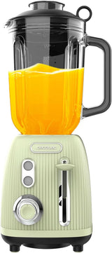 Mikser stojący Cecotec Retro Power Czarny Tytan Retrozielony. 1200 W Maximale Leistung, 2 Geschwindigkeiten, 4-Klingen-Messer Mit Schwarzer Titanbeschichtung Und 1,5L Krug, Vintage-Design w Grün Kitchen Naty Shop
