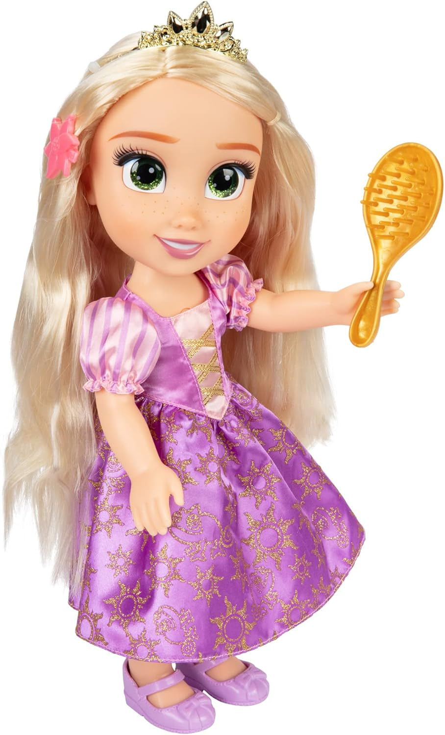 Lalka Disney Princess Śpiewająca Roszpunka 35 cm, śpiewa „Widzę światło”, Zawiera akcesoria zapewniające więcej zabawy, Idealna dla dziewczynek powyżej 3. roku życia, Purple Dolls Naty Shop