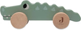 Jollein 112-001-67090 Drewniana zabawka na kółkach, zielona Baby Toys Naty Shop Croco
