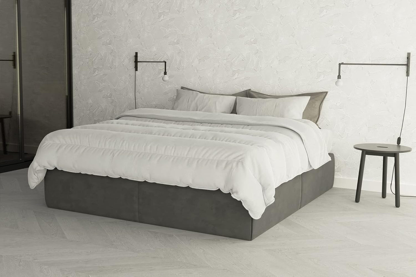 Włoska pościel Prestige Biała Zimowa Kołdra, 100% mikrofibra, podwójna, 250X200Cm Kołdry i kołdry Naty Shop