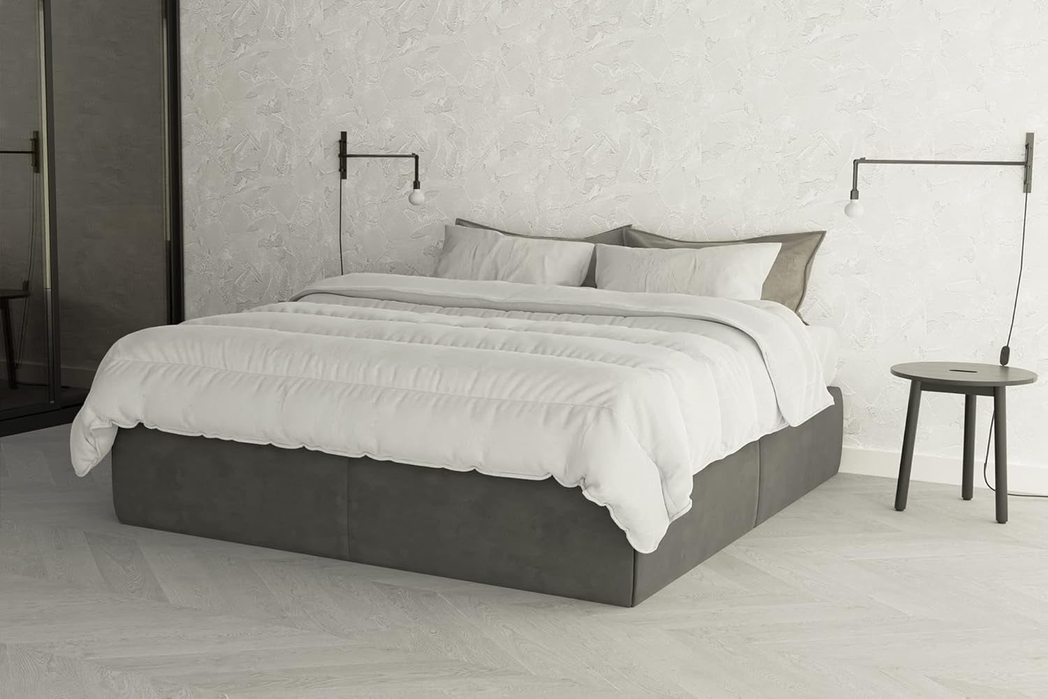 Włoska pościel Prestige Biała Zimowa Kołdra, 100% mikrofibra, podwójna, 250X200Cm Kołdry i kołdry Naty Shop