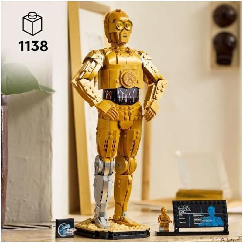 LEGO Star Wars C-3PO B, droid do zbudowania, model do kolekcjonowania, budowania i wystawiania, nostalgiczny pomysł na prezent dla dorosłych i fanów, przedmiot kolekcjonerski, zestaw fantasy 75398 Zestawy do budowania Kup w sklepie LEGO