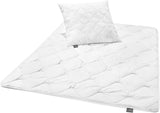 Traumnacht Cozy - Zestaw pościeli na 4 pory roku, 1 x dzielona kołdra 135 x 200 i 1 x poduszka 80 x 80 cm, certyfikat Ã-ko Tex, biały, opracowany w Niemczech (2 sztuki w zestawie) Kołdry i kołdry Naty Shop Zestaw All Seasons Mono Duvet 135 x 200
