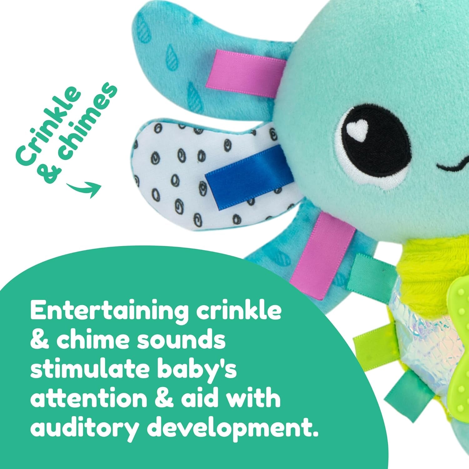 LAMAZE Alise Axolotl - Zabawka do wózka Clip & Go - Zabawki sensoryczne dla dzieci - Zabawki wczesnoszkolne dla dzieci w wieku 0-6 miesięcy - Specjalnie zaprojektowane dla noworodków - Prezenty na baby shower Bebe Naty Shop Toys