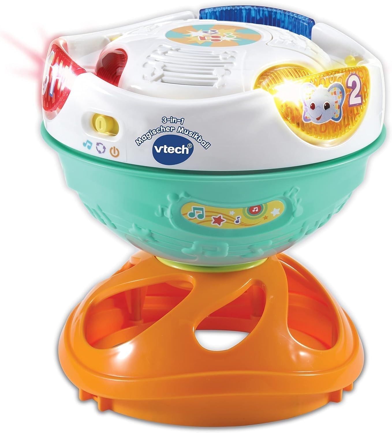 Vtech Baby Magic Music Ball 3 w 1, 9-36 miesięcy i muzyczna zabawa dla dzieci Tamburyn - Elektroniczna zabawka z muzyką i efektami dźwiękowymi - Na 9-36 miesięcy Zabawki dla dzieci Bebe Naty Shop