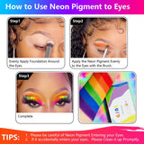 Neonowy pigment fosforowy Pulver Für Nägel Lidschatten - 12 kolorów Neon Nagel Glitzer Augenpulver Maniküre Halloween Neonowy makijaż Dekoracja Nail Art Staub Pigment