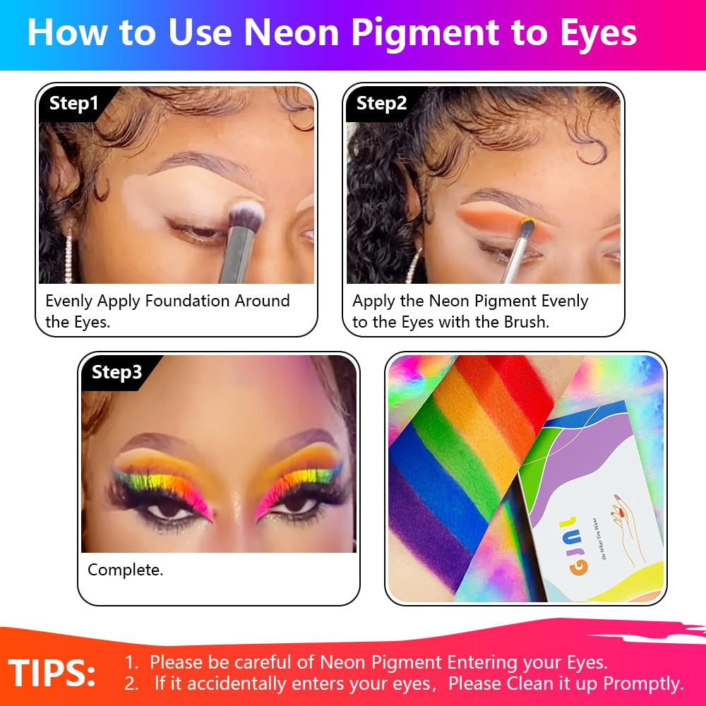 Neonowy pigment fosforowy Pulver Für Nägel Lidschatten - 12 kolorów Neon Nagel Glitzer Augenpulver Maniküre Halloween Neonowy makijaż Dekoracja Nail Art Staub Pigment