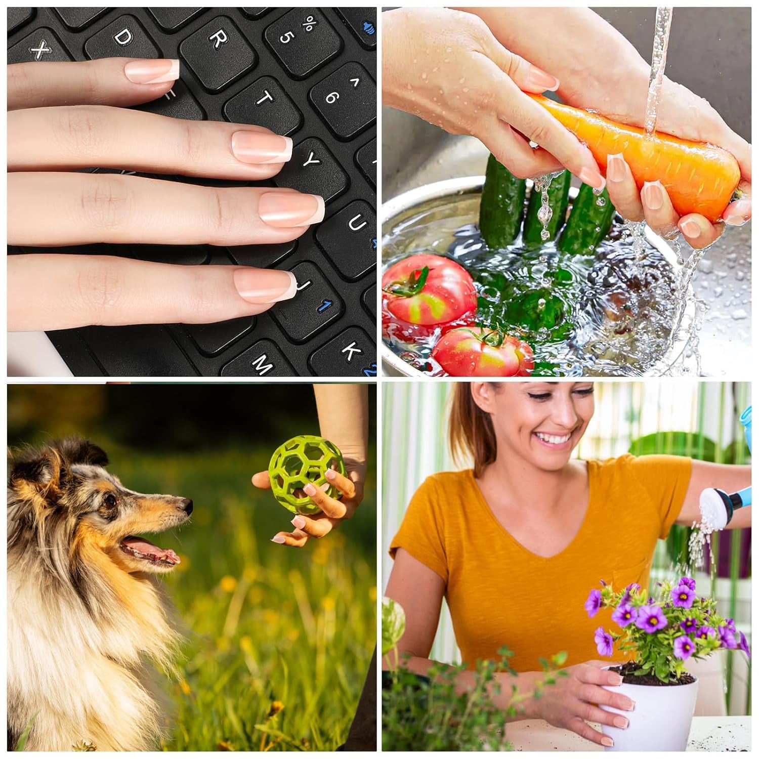 360 sztuk francuskie sztuczne paznokcie średni prostokąt sztuczne paznokcie z sztucznym pilnikiem do paznokci naturalne porady DIY naciśnij na dla pań i kobiet