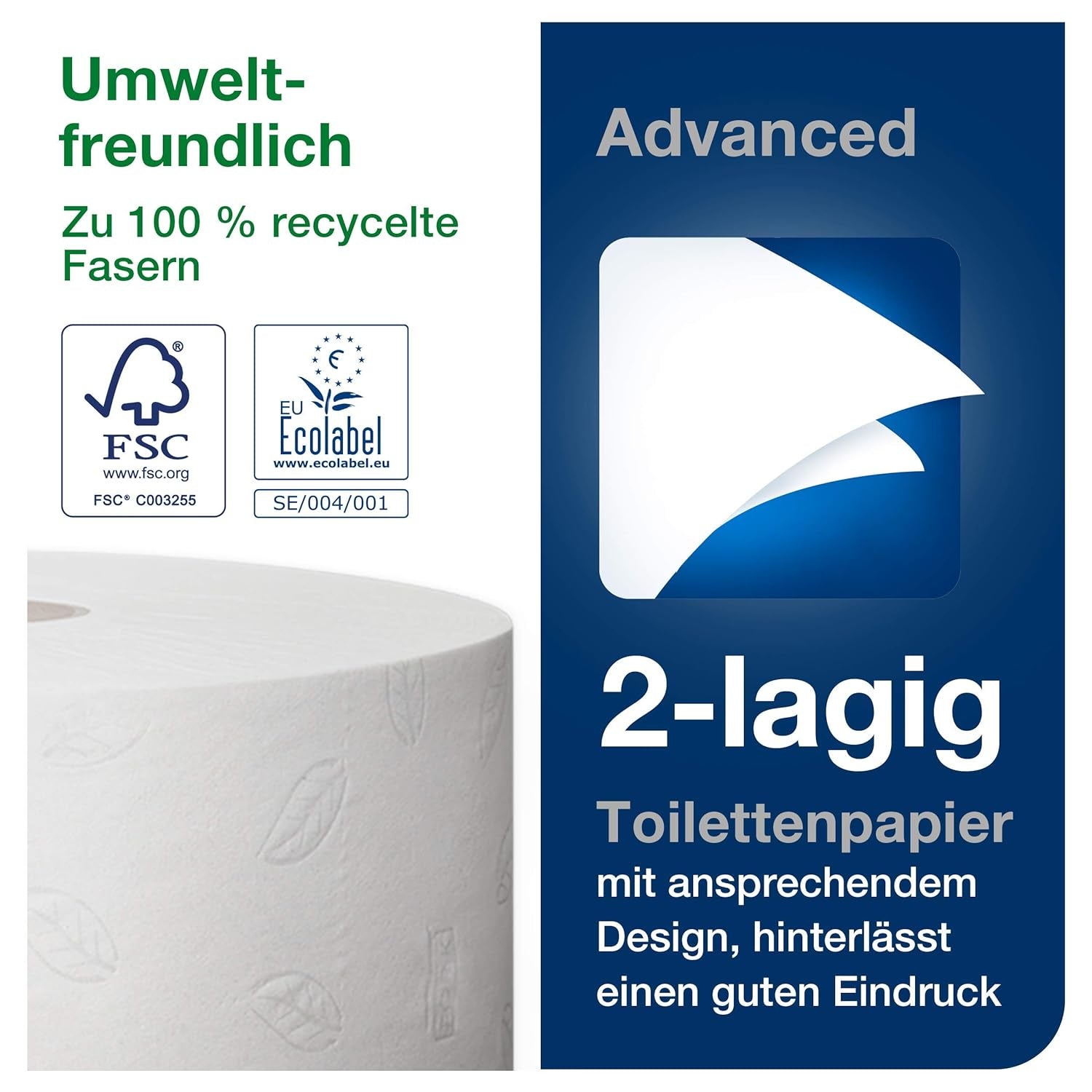Papier toaletowy Tork Jumbo White T1, Advanced, 2 warstwy, 6 × 380 M, 472118