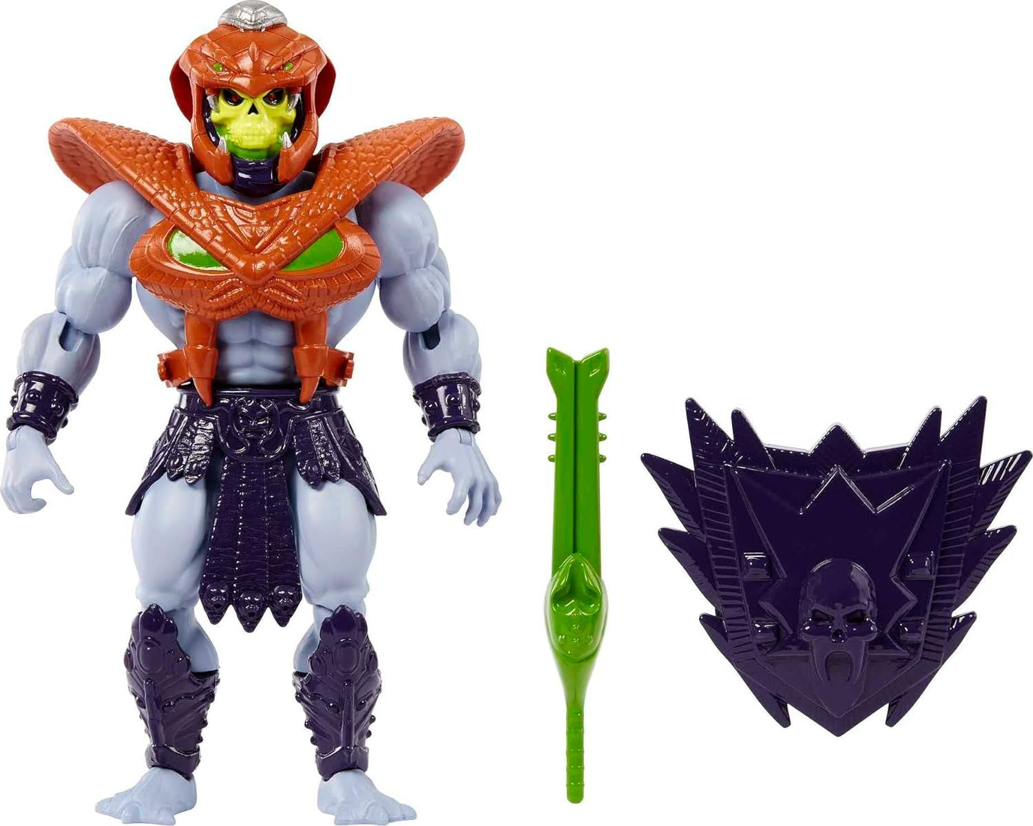 MASTERS of the UNIVERSE Snake Armor Skeletor - 16 ruchomych stawów, opakowanie retro, mini komiks, dla kolekcjonerów dla dzieci w wieku powyżej 6 lat i dorosłych, figurki HKM68 Domyślny tytuł sklepu Naty