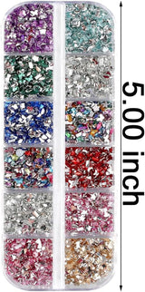 2000 sztuk Bunte Strasssteine ​​Nägel Glitzersteine ​​Nail Charms Nailart Edelsteine ​​Nagel Steine ​​Glitzer Steine ​​Nagel Charms Nägel Zubehör Kristalle Diamant Nageldesign Strass Nail Art Cyrkonie Klejnoty do paznokci