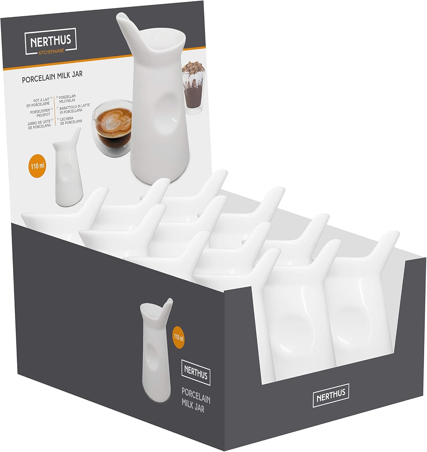 NERTHUS FIH 418 Kubek porcelanowy do mleka 125 ml, oryginalny, biały