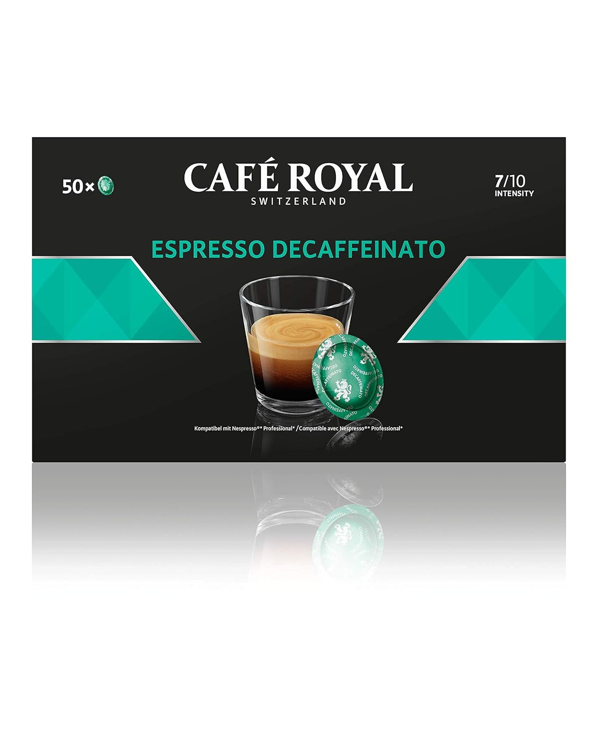 Kapsułki Espresso Forte 50 do profesjonalnego ekspresu Nespresso - Intensywność 7/10 - UTZ-zertifiziert & Espresso Decaffeinato 50 saszetek do profesjonalnego ekspresu Nespresso - Intensywność 7/10