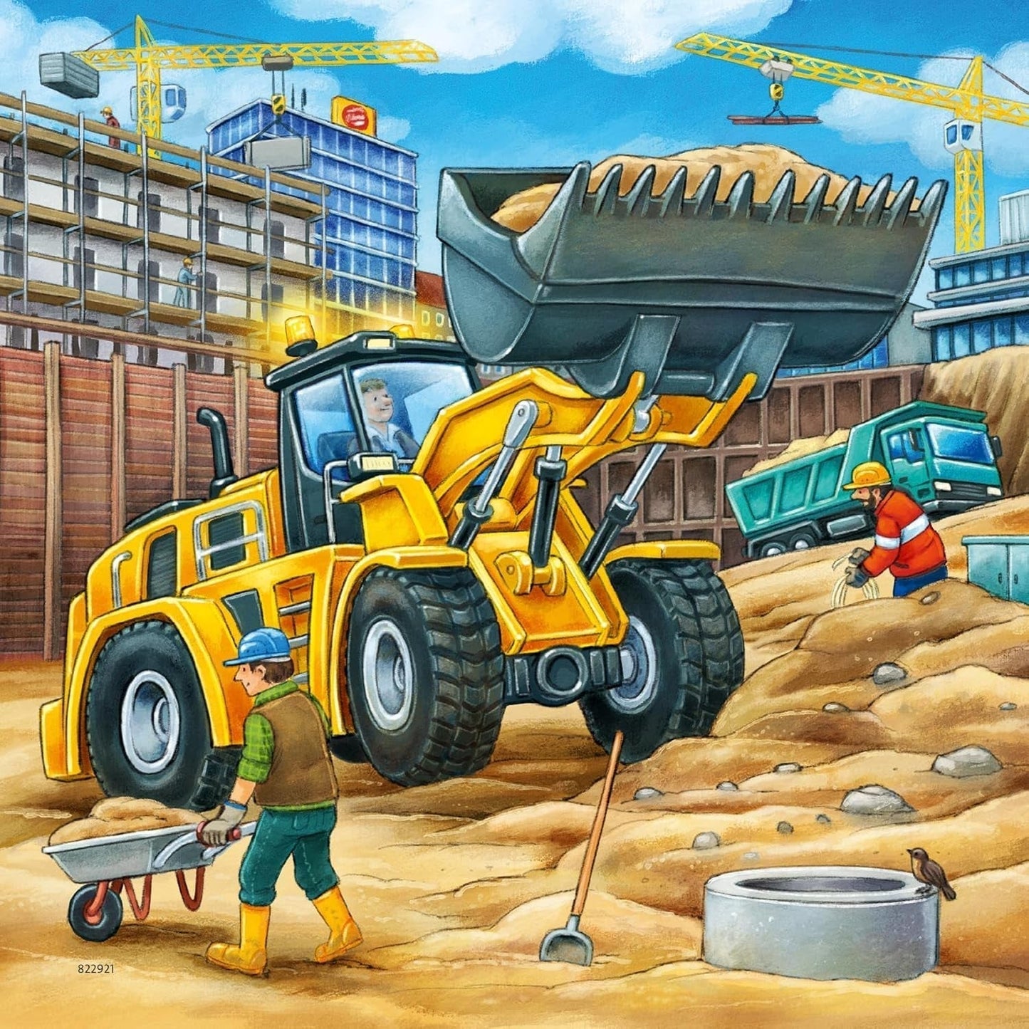 Ravensburger Puzzle dla dzieci - 09226 Duże pojazdy budowlane - Puzzle dla dzieci powyżej 5 lat, składające się z 3X49 elementów Puzzle Naty Shop