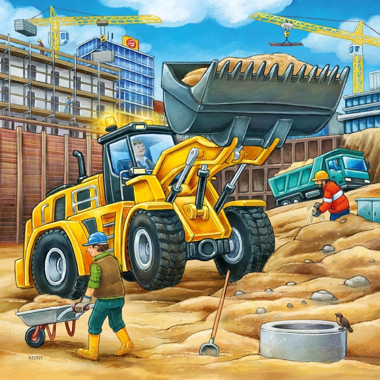 Ravensburger Puzzle dla dzieci - 09226 Duże pojazdy budowlane - Puzzle dla dzieci powyżej 5 lat, składające się z 3X49 elementów Puzzle Naty Shop