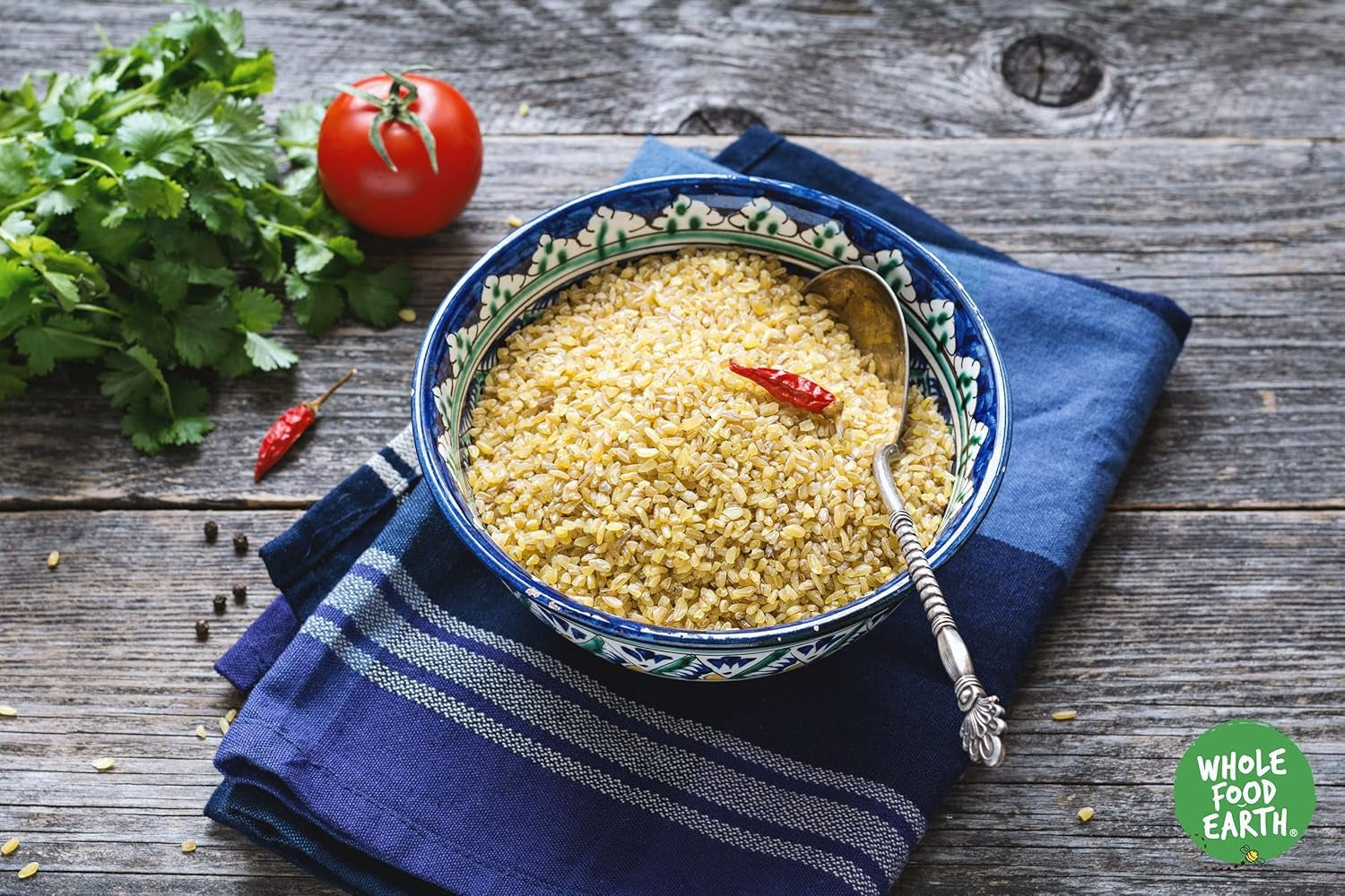 Pełnoziarnisty bulgur pszenny ziemny - bez GMO - naturalny - wegański - bez nabiału - bez dodatku cukru, 500g