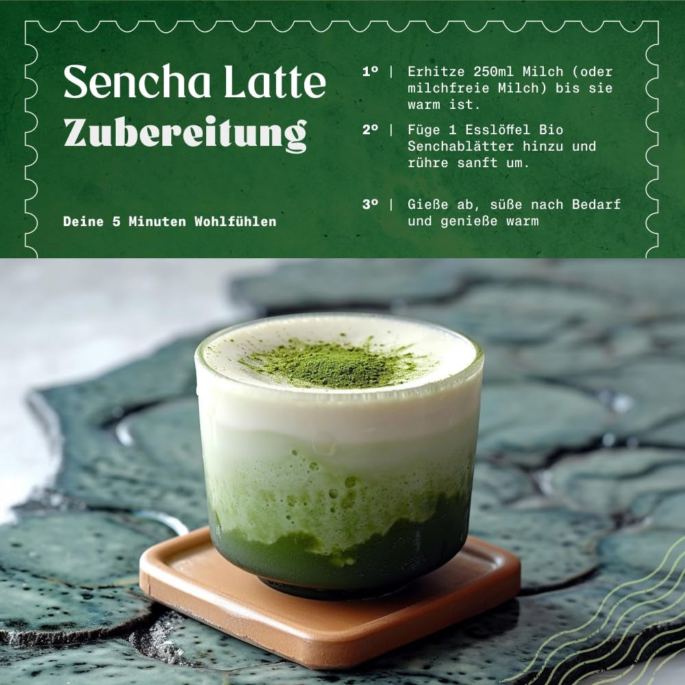 Naturalebio Japońska herbata Sencha - 200 g Organiczna herbata zielona - 100% czysta i naturalna zielona herbata Sencha - luźne liście z pierwszego zbioru - produkt ekologiczny uprawiany w Japonii