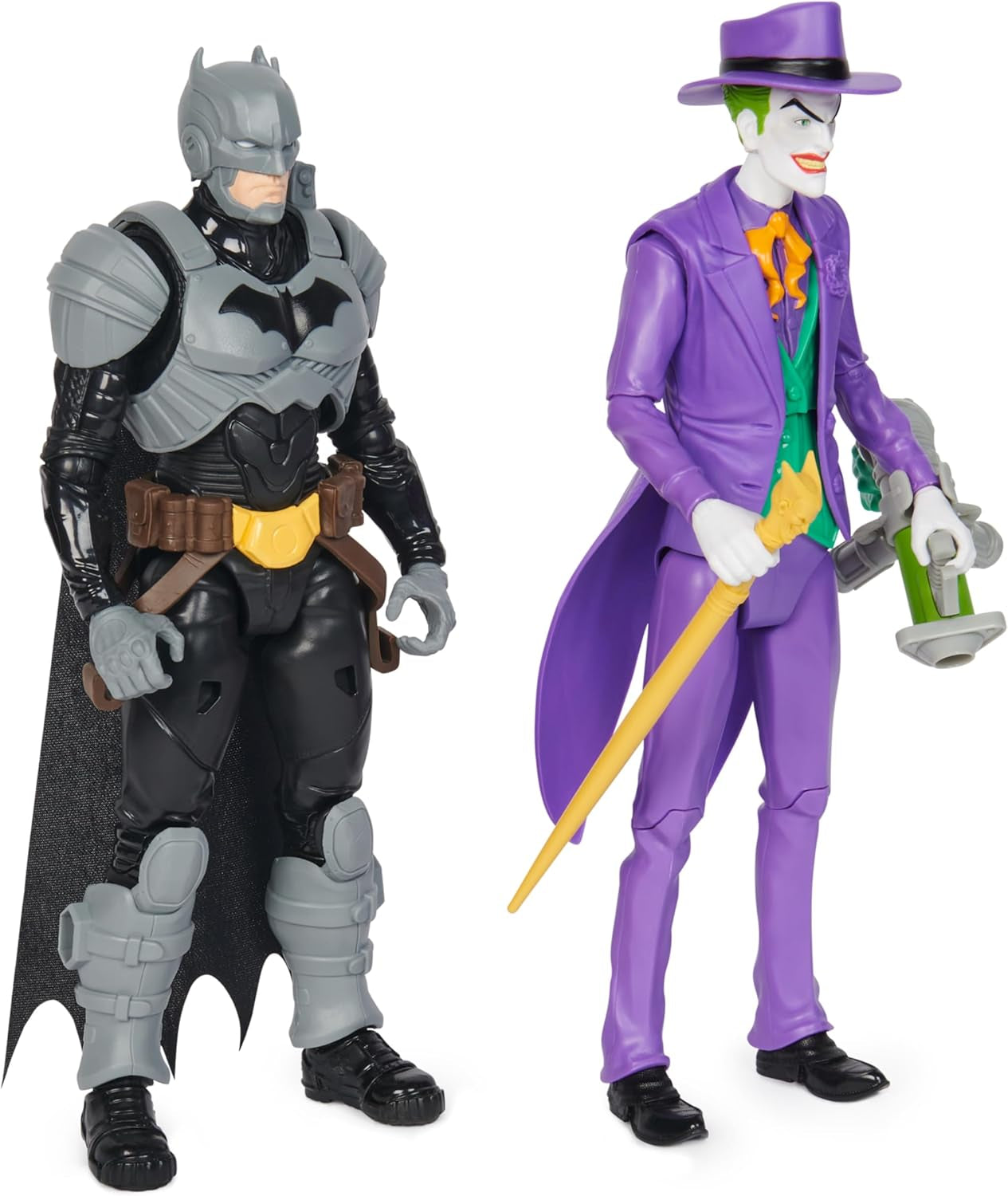 DC Batman Adventures Zestaw figurek Batman kontra Joker, 30 cm - 2 w pełni ruchome figurki z 12 zębatkami do ekscytującego odgrywania ról, zabawka dla dzieci w wieku 4+ Figurki Naty Shop