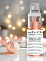 Sugarflair Pump Powder Spray, Glitter, Blush, Glitter - barwnik spożywczy do ciast, spray bez aerozolu do ciast, muffinek i nie tylko - 10 g