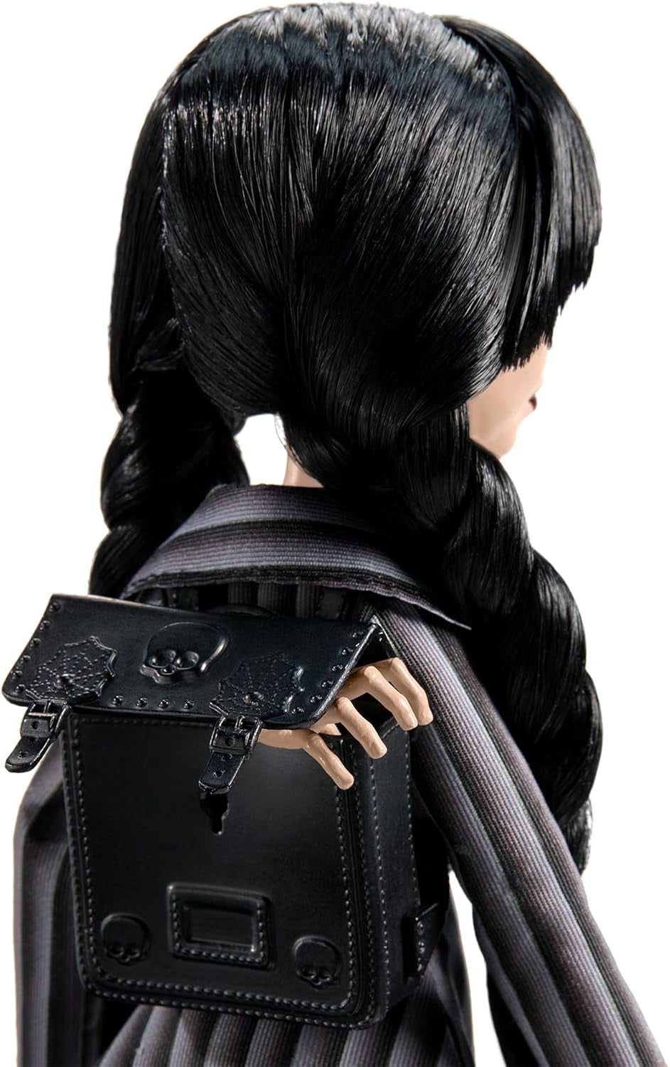 Monster High Wednesday Addams Figurka kolekcjonerska Wednesday Addams w mundurze Akademii Nevermore z lodowato zimną dłonią i plecakiem Stojak dla lalek HXJ04 Lalki Naty Shop