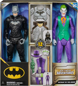 DC Batman Adventures Zestaw figurek Batman kontra Joker, 30 cm - 2 w pełni ruchome figurki z 12 zębatkami do ekscytującego odgrywania ról, zabawka dla dzieci w wieku 4+ Figurki Naty Shop